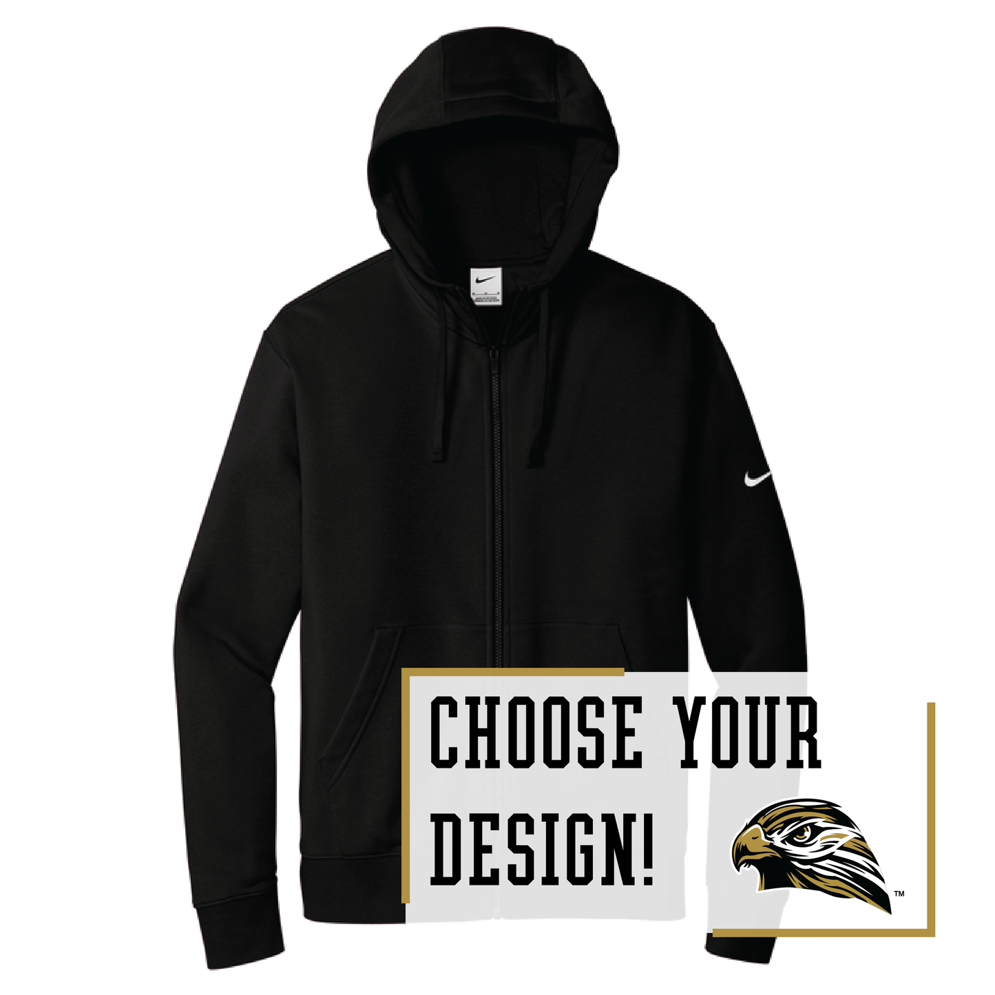 Hawks Nike Club Fleece Sleeve Swoosh Full-Zip Hoodie (NKDR1513)