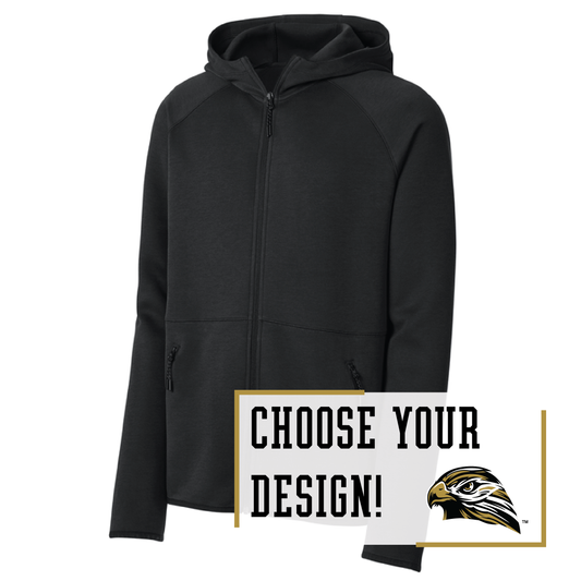 Hawks Black Sport-Tek® Phenom Full-Zip Hoodie (ST840)