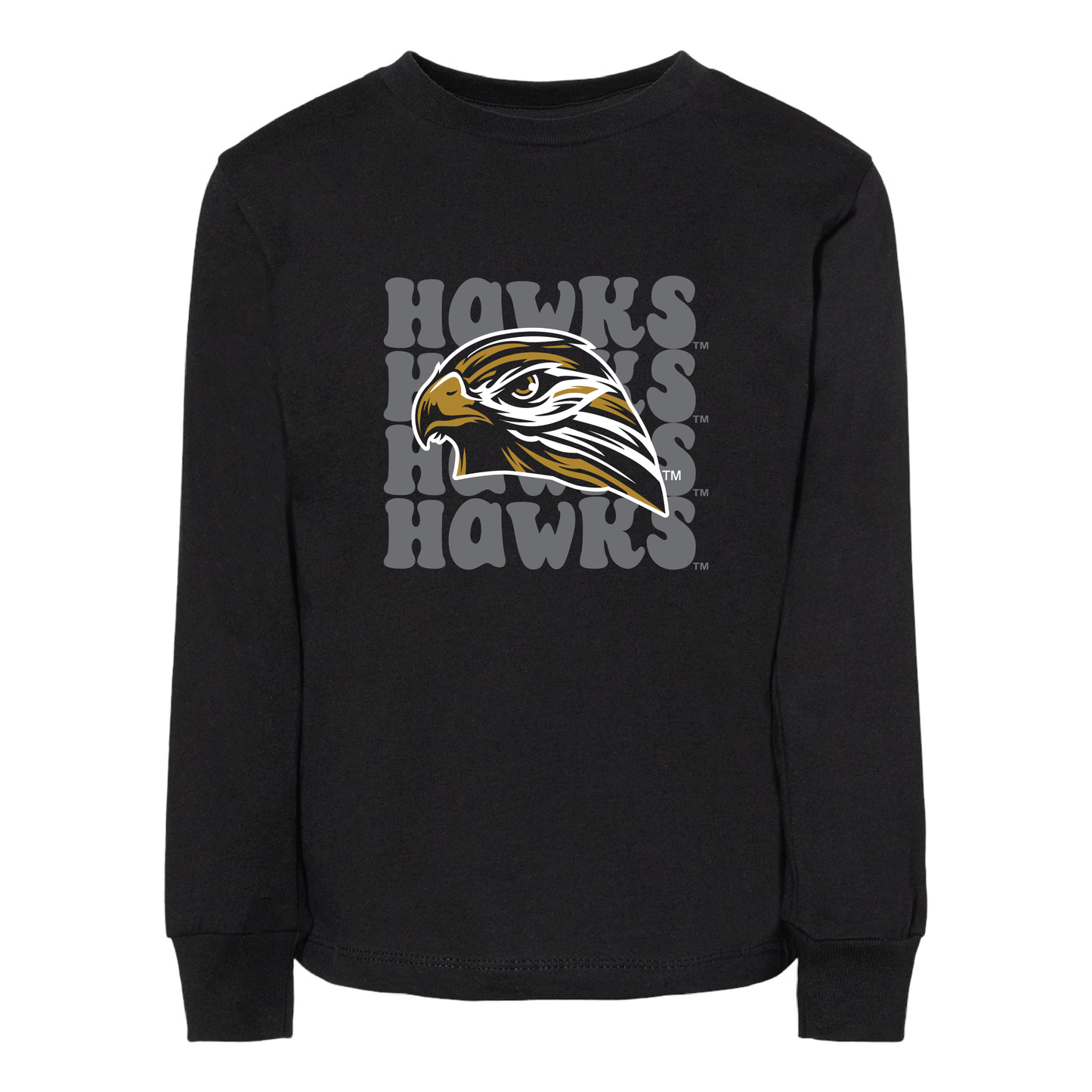 Hawks BELLA+CANVAS® Toddler Long Sleeve Tee (3501T)