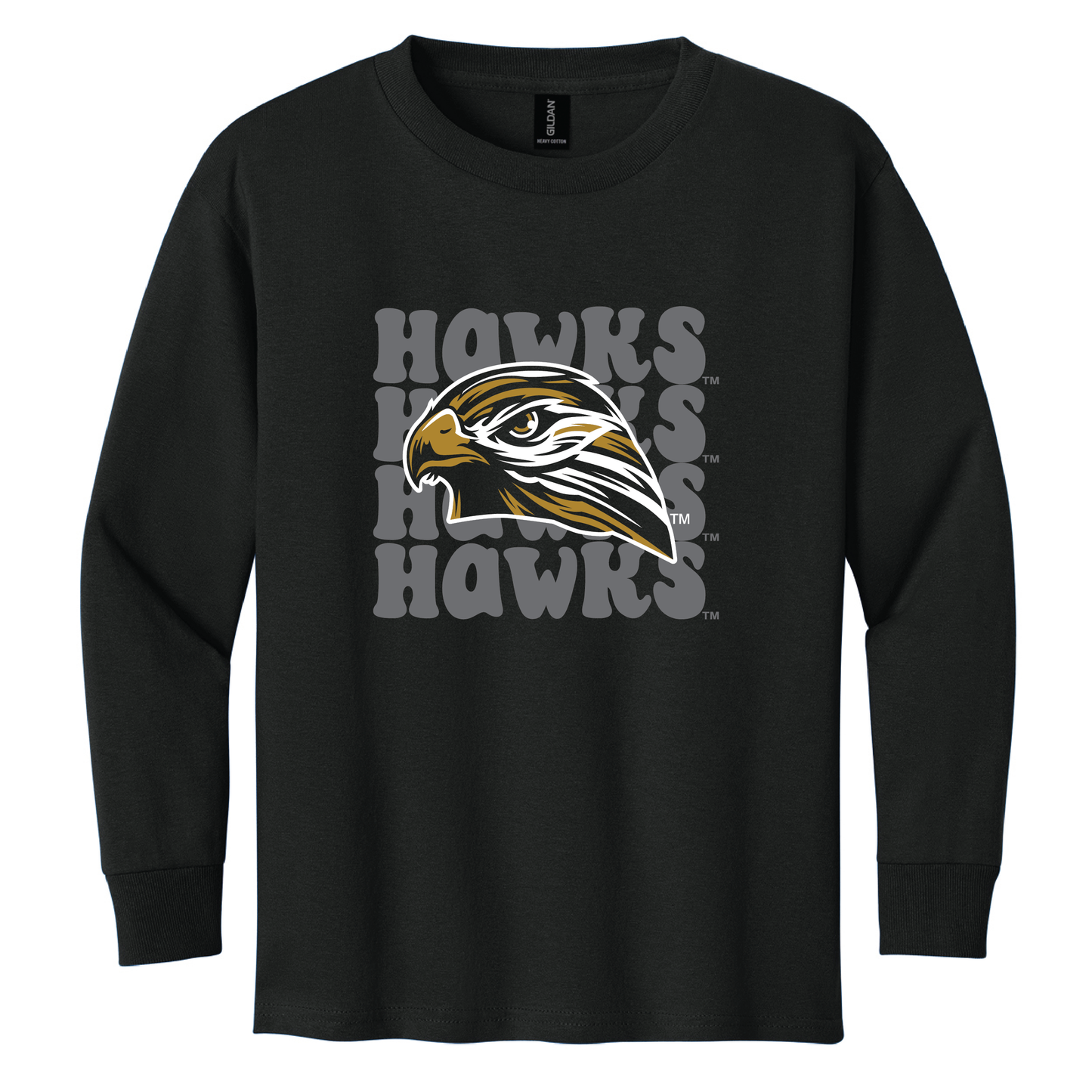 Hawks Gildan® Youth 100% Cotton Long Sleeve T-Shirt (5400b)