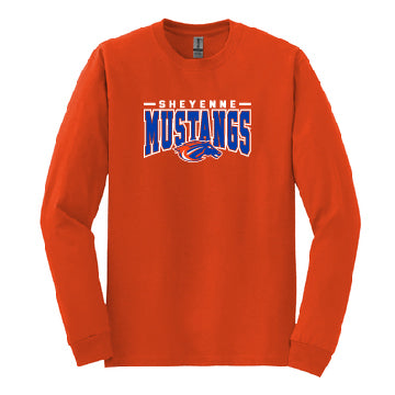 YTH MUSTANGS ORANGE ASHER P&C L/S 9-23