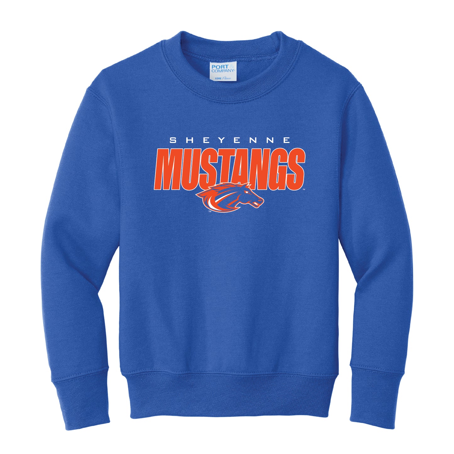 MUSTANGS YTH FLEECE CREW 0824