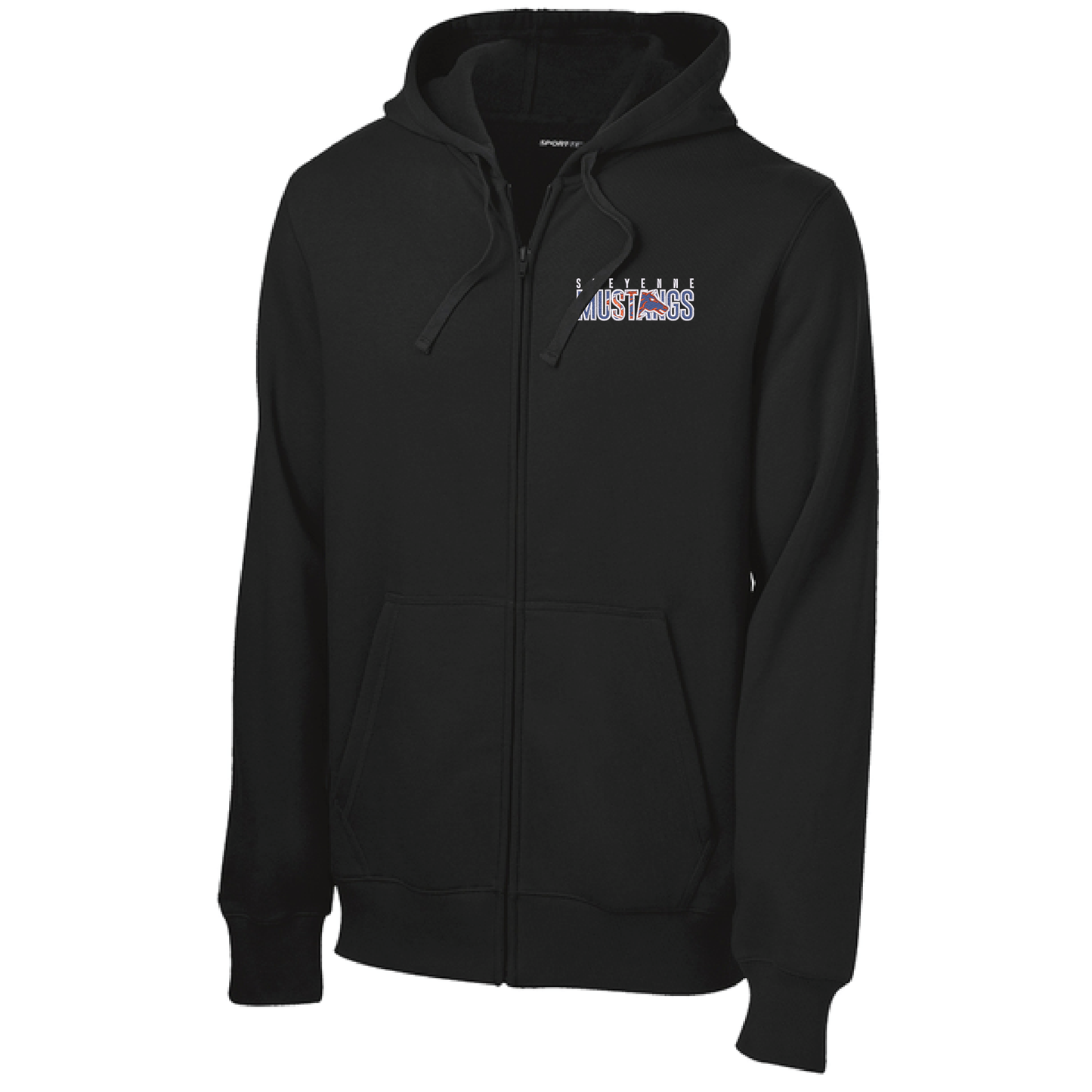 Mustangs Black Sport-Tek® Full-Zip Hooded Sweatshirt (ST258)