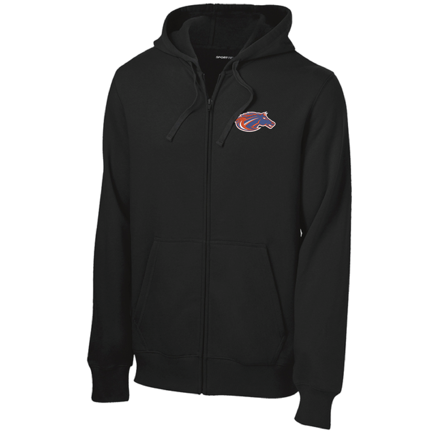 Mustangs Black Sport-Tek® Full-Zip Hooded Sweatshirt (ST258)