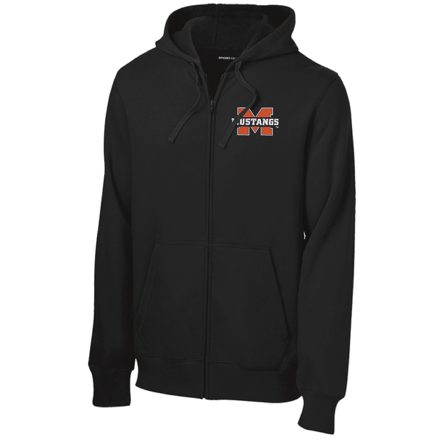Mustangs Black Sport-Tek® Full-Zip Hooded Sweatshirt (ST258)