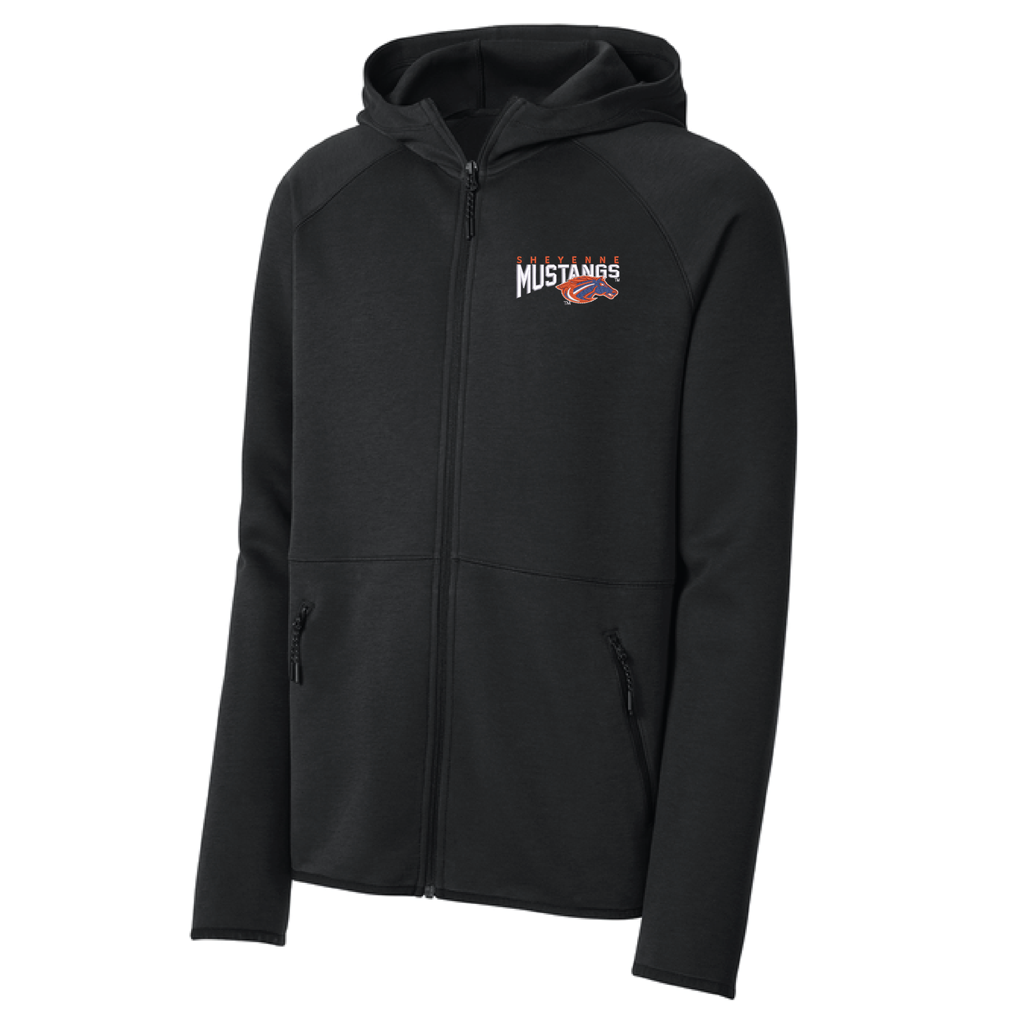 Mustangs Black Sport-Tek® Phenom Full-Zip Hoodie (ST840)