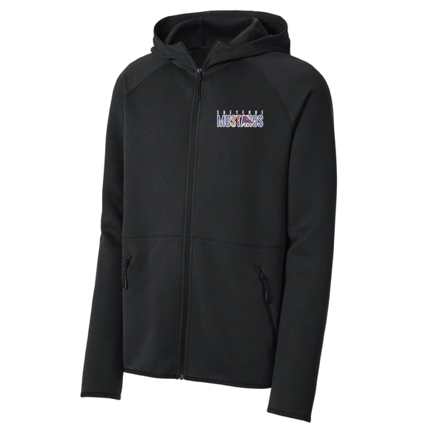 Mustangs Black Sport-Tek® Phenom Full-Zip Hoodie (ST840)