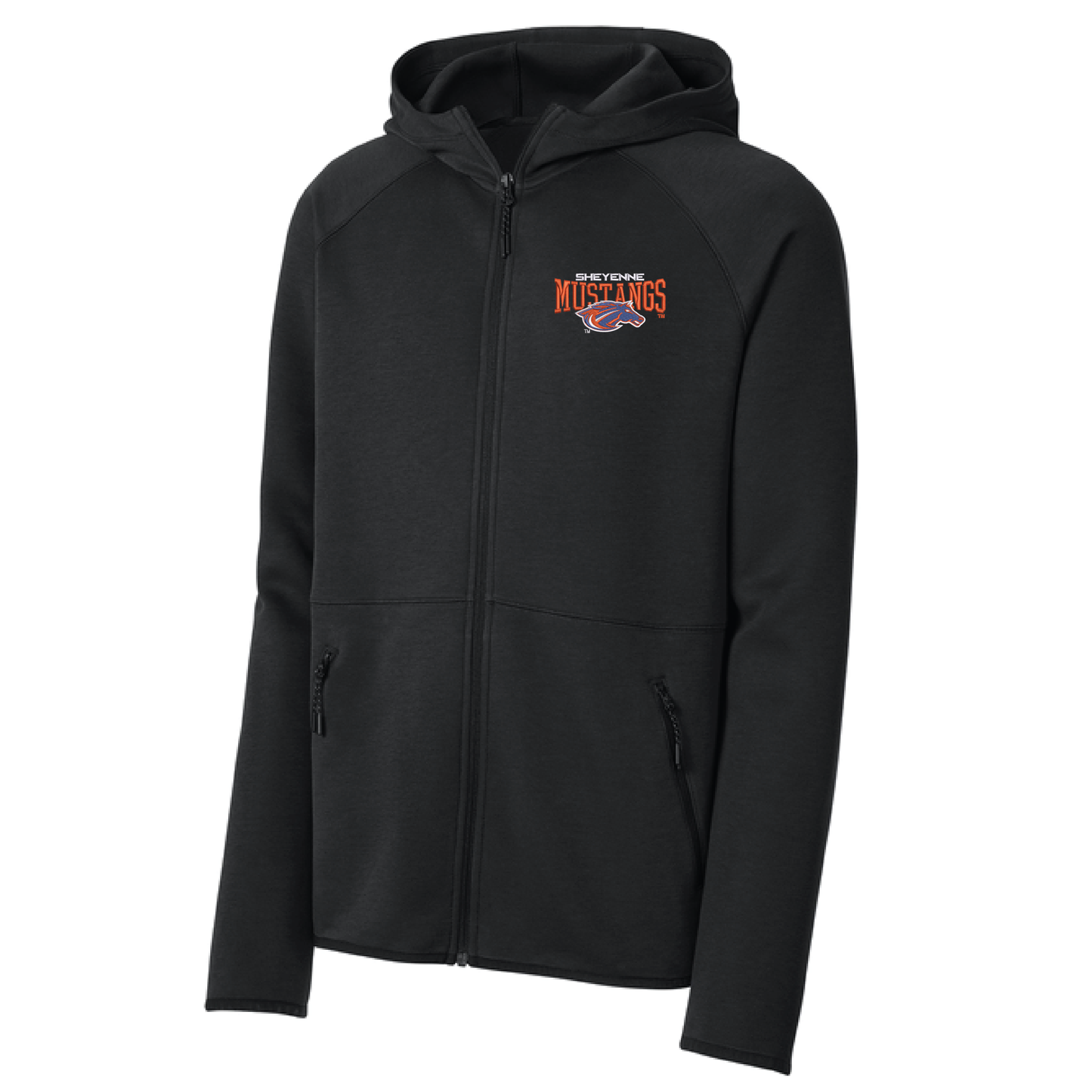 Mustangs Black Sport-Tek® Phenom Full-Zip Hoodie (ST840)