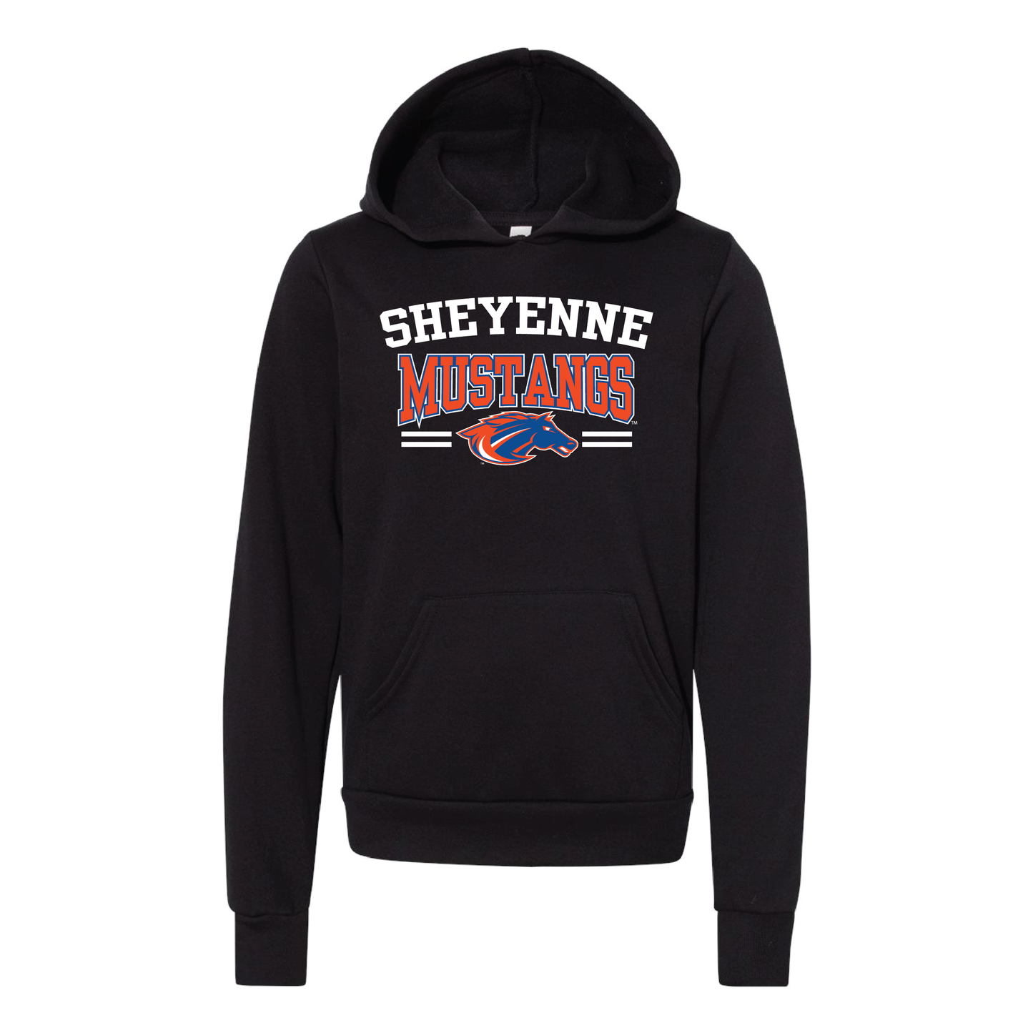 Mustangs BELLA+CANVAS® Youth Sponge Fleece Hoodie (3719Y)