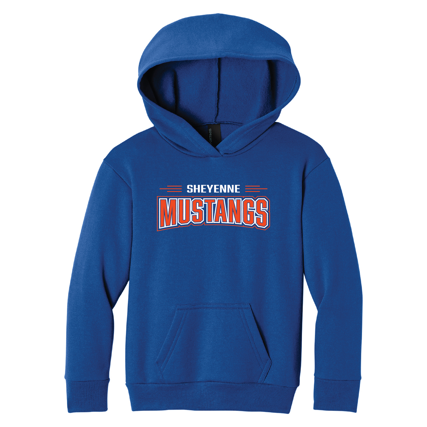 Mustangs Port & Co™ Youth Pullover Hooded Sweatshirt (PC68YH)