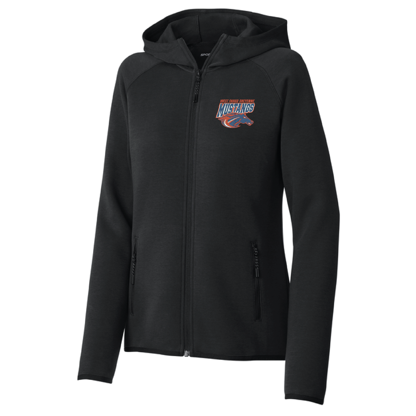 Mustangs Black Sport-Tek® Women’s Full-Zip Hoodie (LST840)