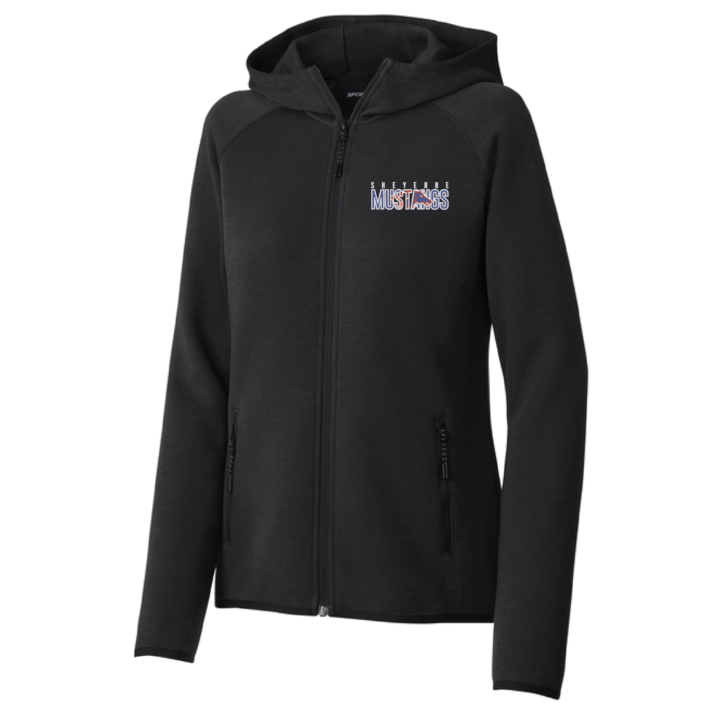 Mustangs Black Sport-Tek® Women’s Full-Zip Hoodie (LST840)