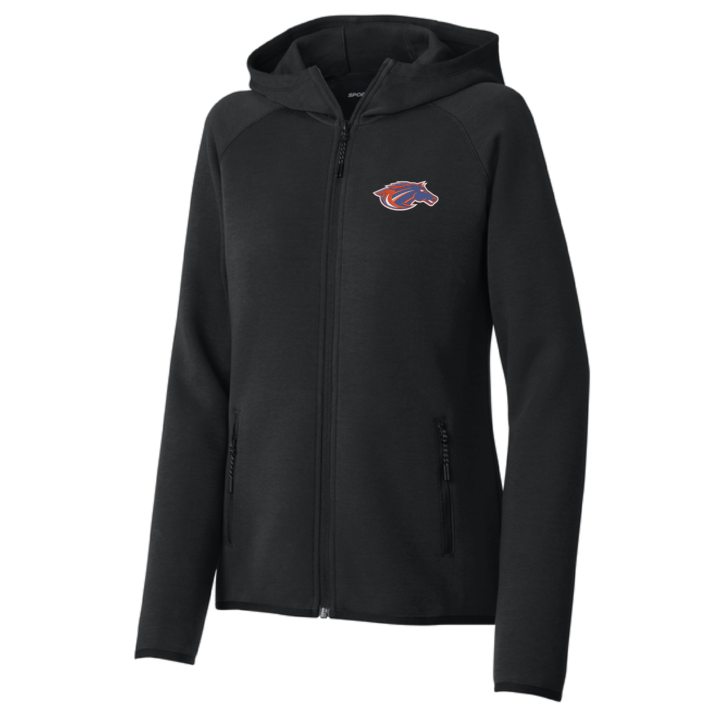 Mustangs Black Sport-Tek® Women’s Full-Zip Hoodie (LST840)