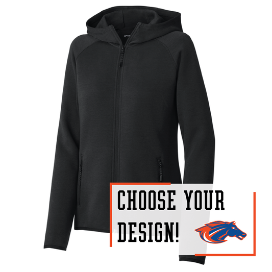 Mustangs Black Sport-Tek® Women’s Full-Zip Hoodie (LST840)