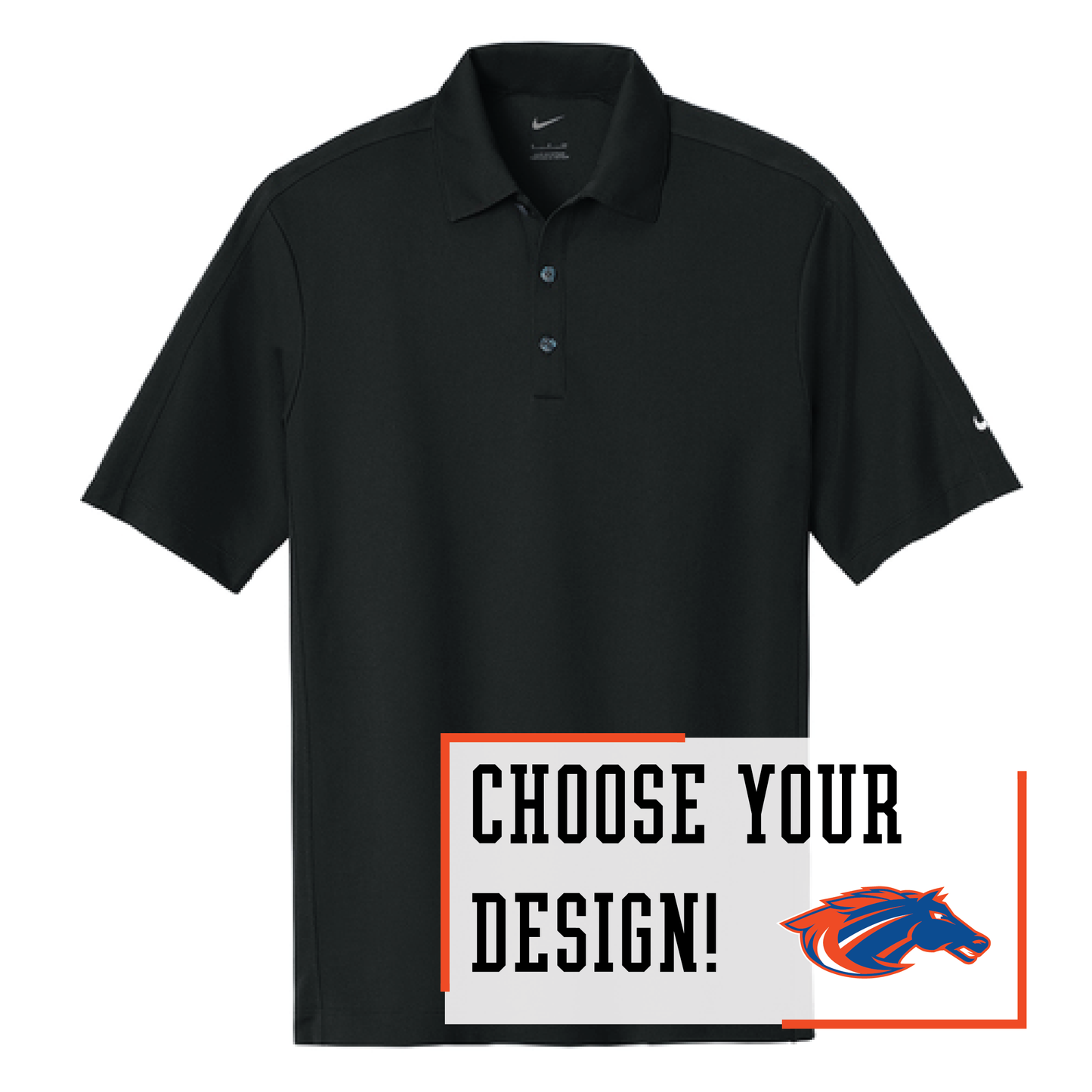 Mustangs Black Nike Tech Sport Dri-FIT Polo (266998)