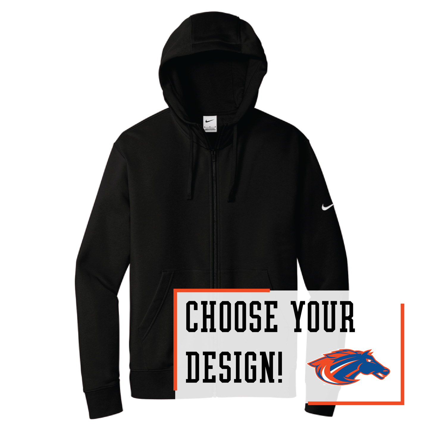 Mustangs Nike Club Fleece Sleeve Swoosh Full-Zip Hoodie (NKDR1513)