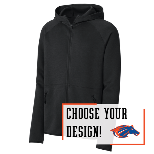 Mustangs Black Sport-Tek® Phenom Full-Zip Hoodie (ST840)
