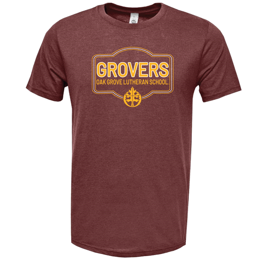 Oak Grove SS Maroon BAW Tee