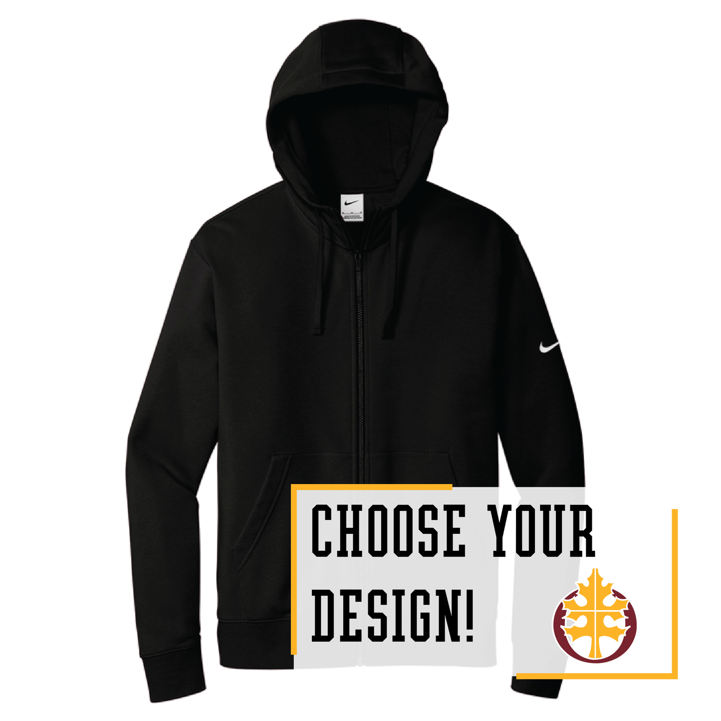 Oak Grove Nike Club Fleece Sleeve Swoosh Full-Zip Hoodie (NKDR1513)