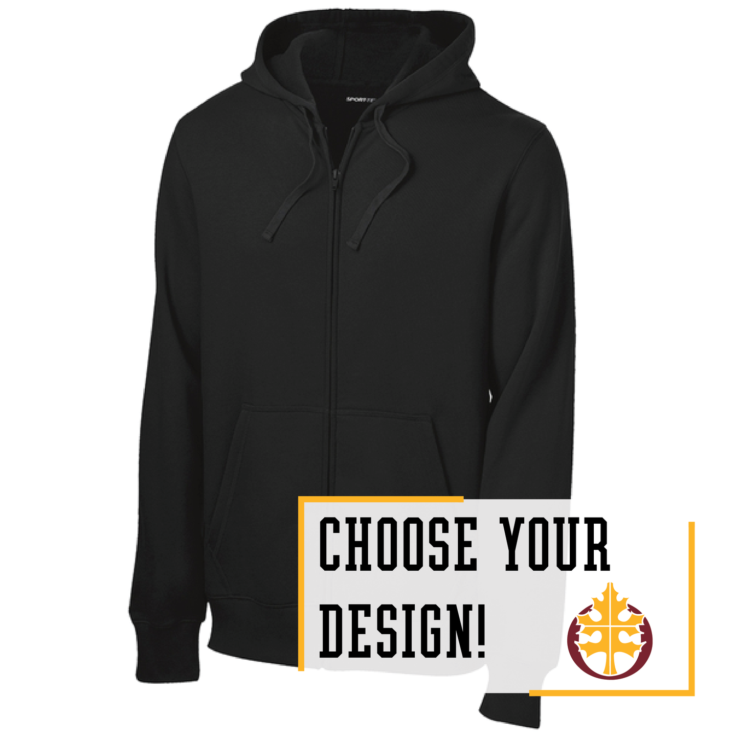 Oak Grove Black Sport-Tek® Full-Zip Hooded Sweatshirt (ST258)