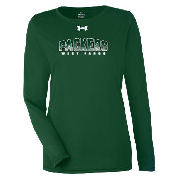 Packers Bee Forest Green/White UA Ladies L/S T-shirt 0923