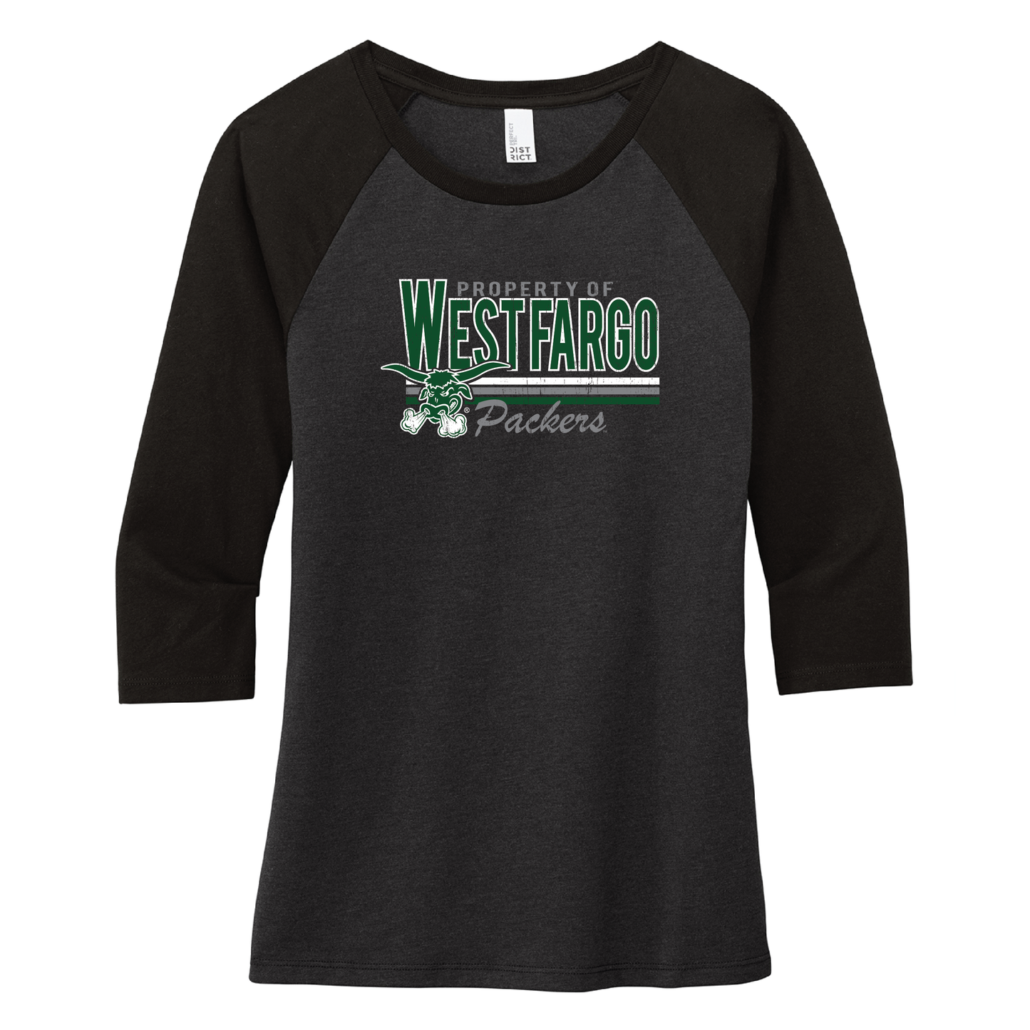 Packers District® Women’s 3/4-Sleeve Raglan (DM136L)