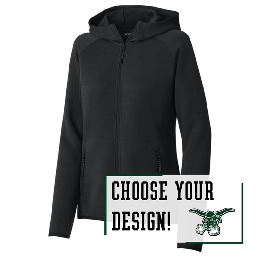 Packers Black Sport-Tek® Women’s Full-Zip Hoodie (LST840)