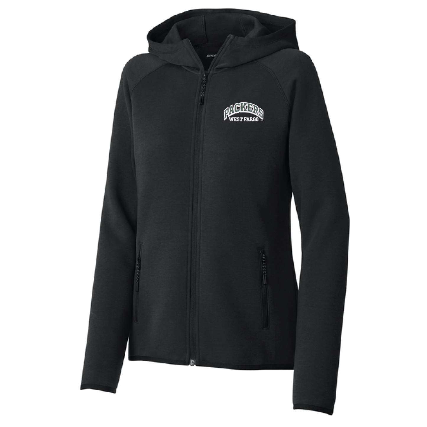 Packers Black Sport-Tek® Women’s Full-Zip Hoodie (LST840)