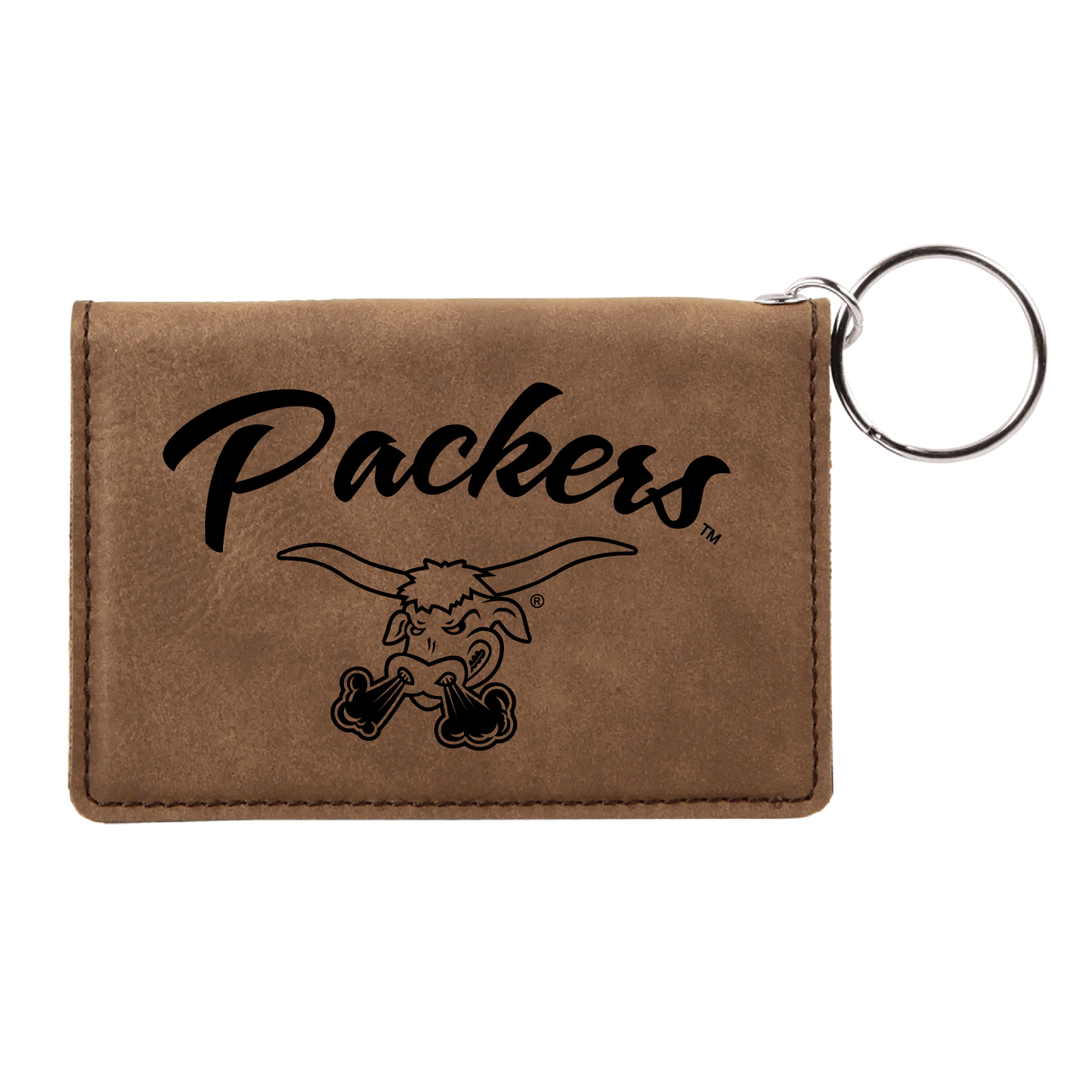 Packers Leatherette Keychain ID Holder BROWN