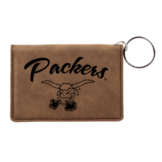 Packers Leatherette Keychain ID Holder BROWN