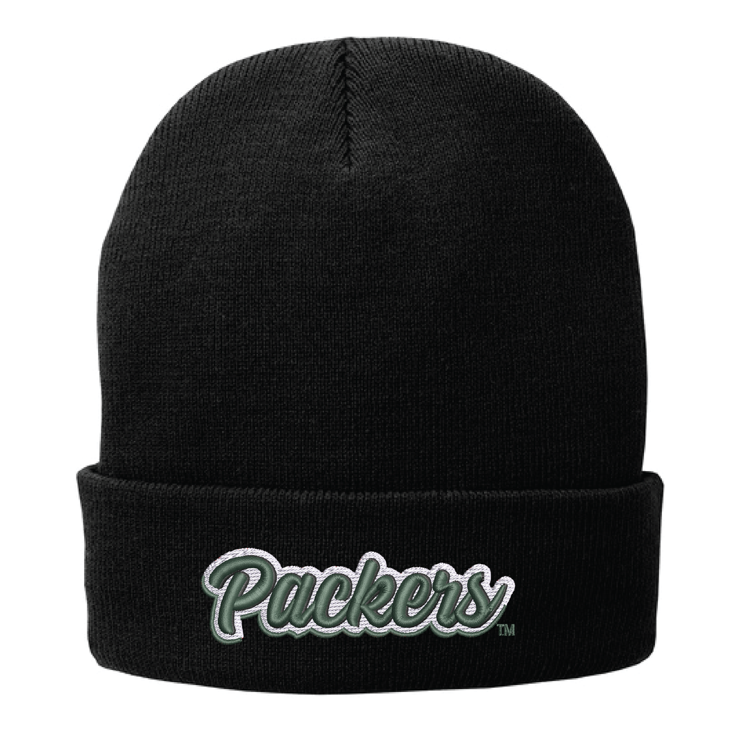Packers Black Port Authority® Fleece-Lined Knit Cap (CP90L)