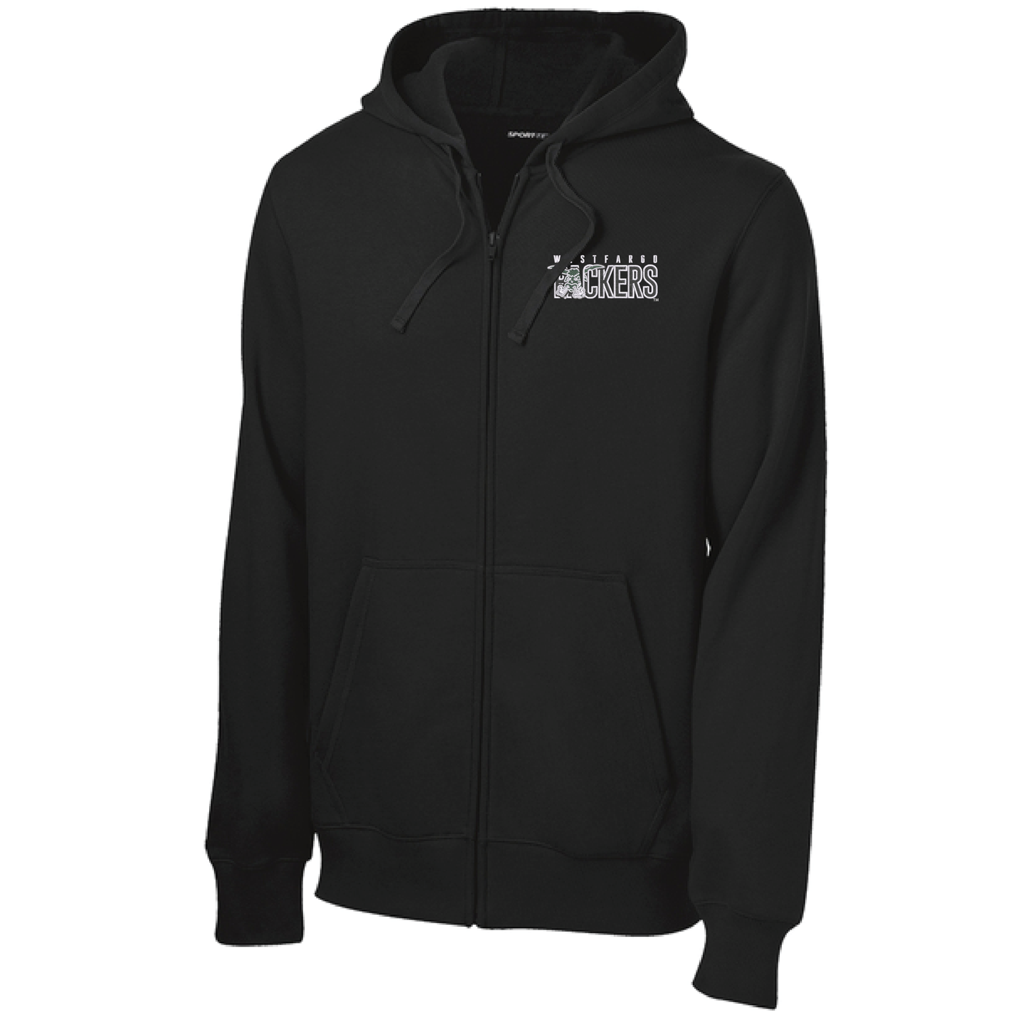 Packers Black Sport-Tek® Full-Zip Hooded Sweatshirt (ST258)