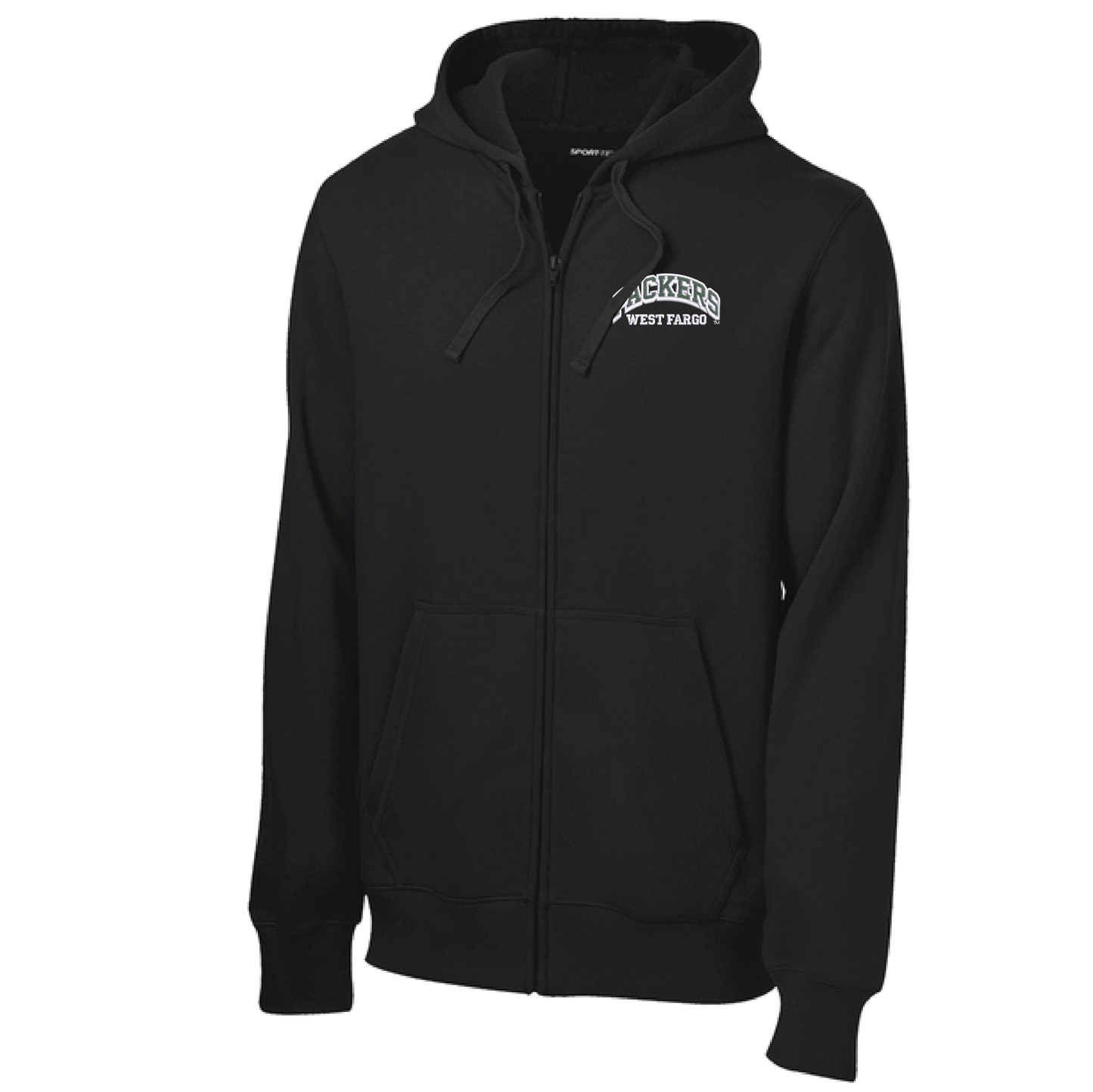 Packers Black Sport-Tek® Full-Zip Hooded Sweatshirt (ST258)