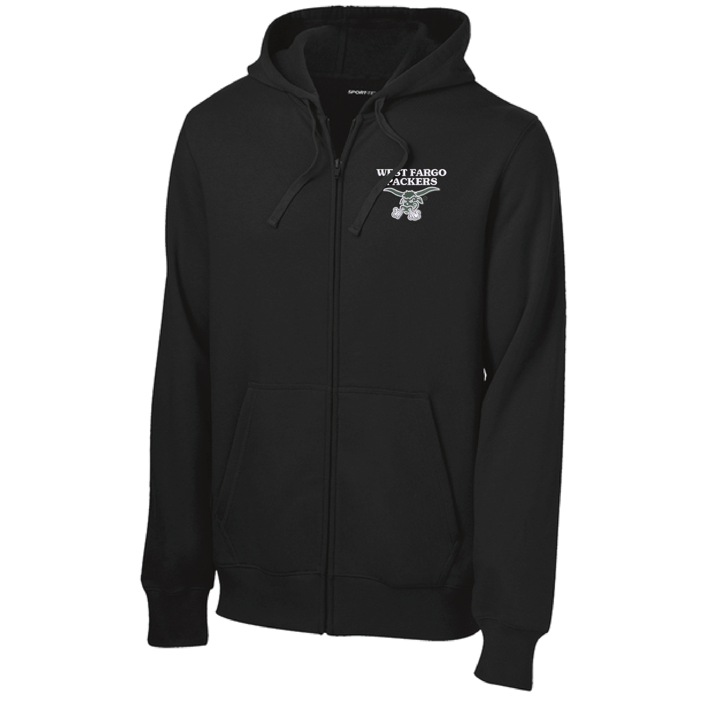 Packers Black Sport-Tek® Full-Zip Hooded Sweatshirt (ST258)