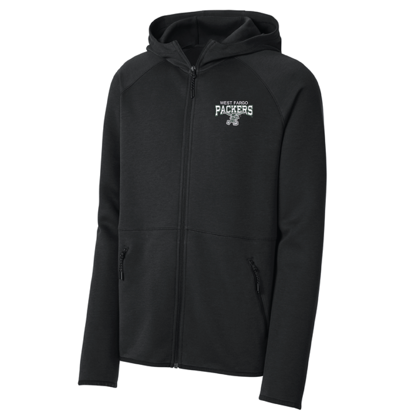 Packers Black Sport-Tek® Phenom Full-Zip Hoodie (ST840)