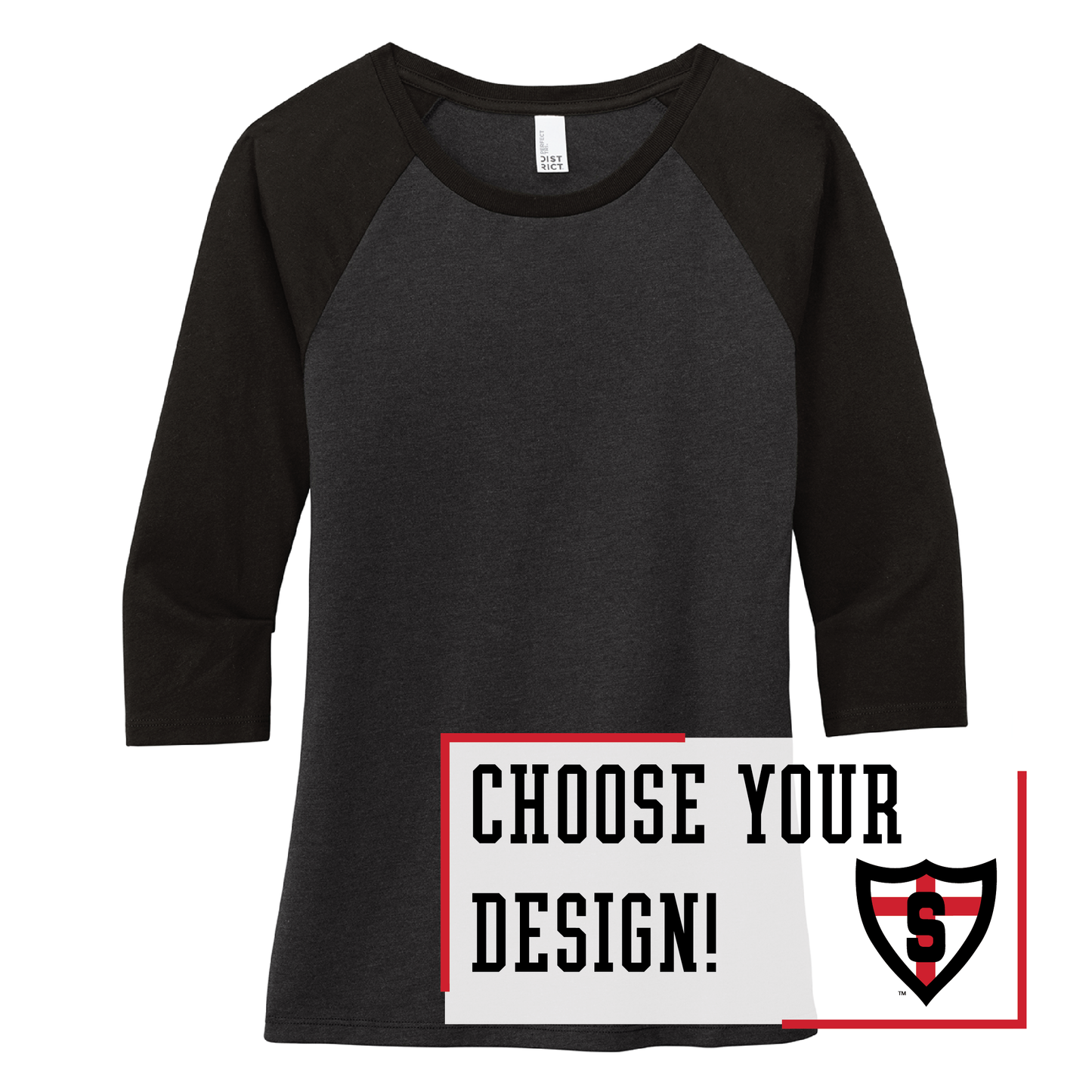 Shanley District® Women’s 3/4-Sleeve Raglan (DM136L)