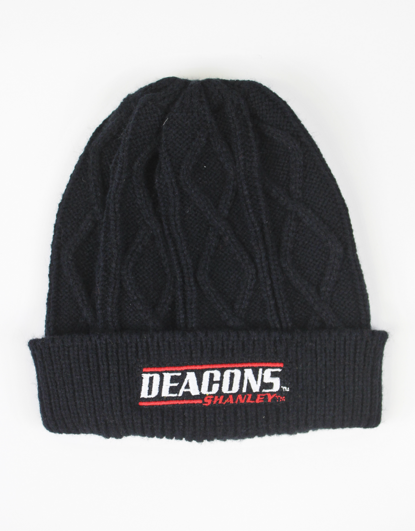 Deacons Blk Cable Knit Beanie