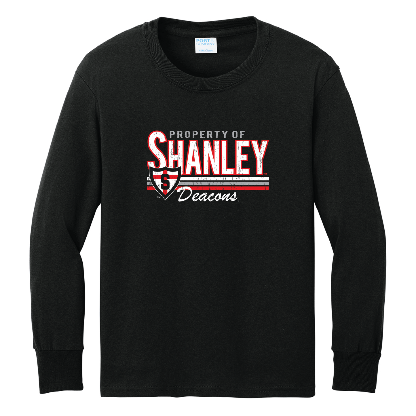 Shanley Port & Co™ Youth Long Sleeve Core Cotton Tee (PC54YLS)