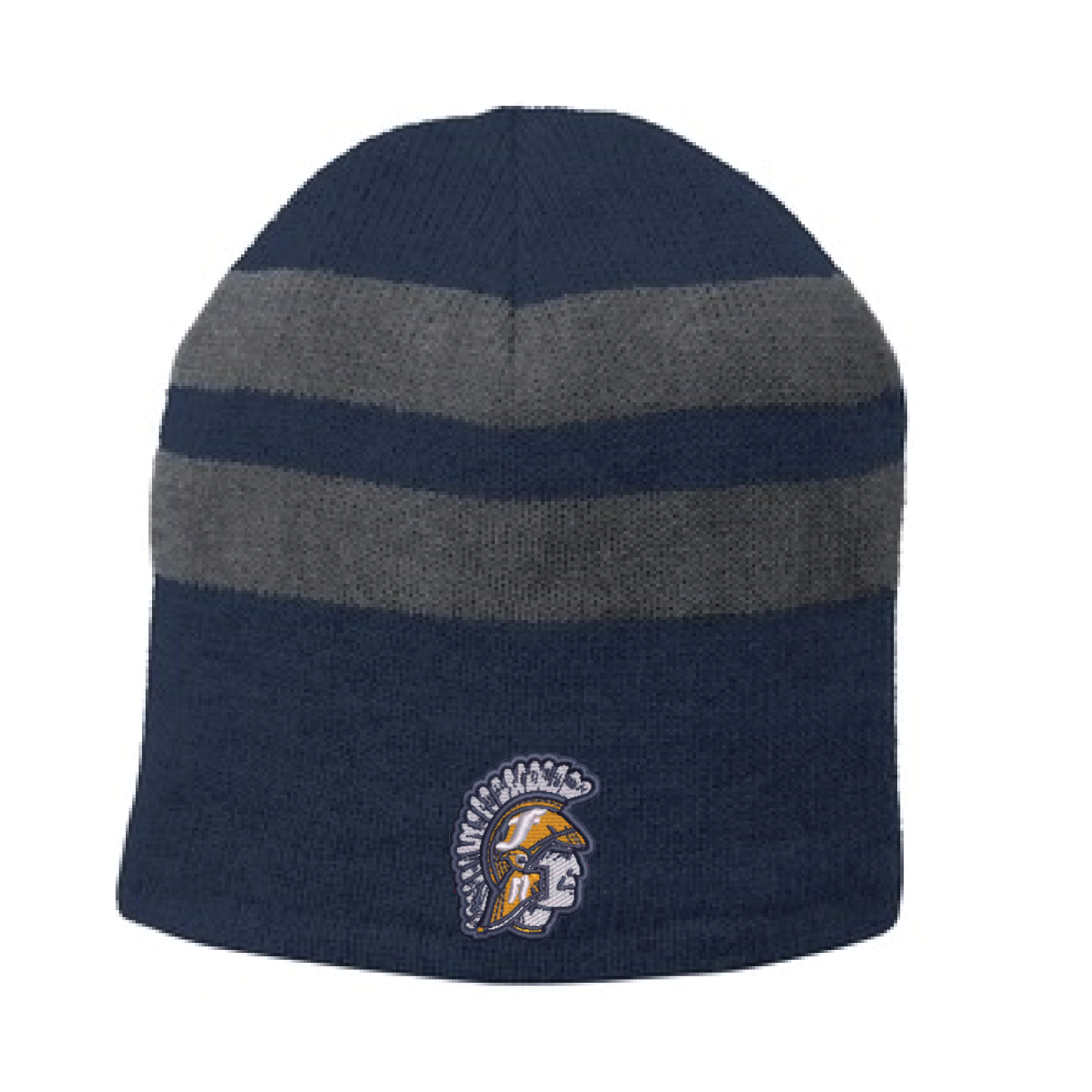 Spartans 3D Navy/Ath Oxford P&C Fleece-Lined Striped Beanie 1123