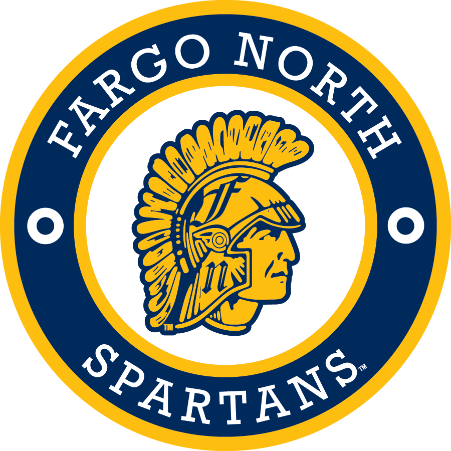 Fargo North Spartans Decal  Gld/Wht/Nvy