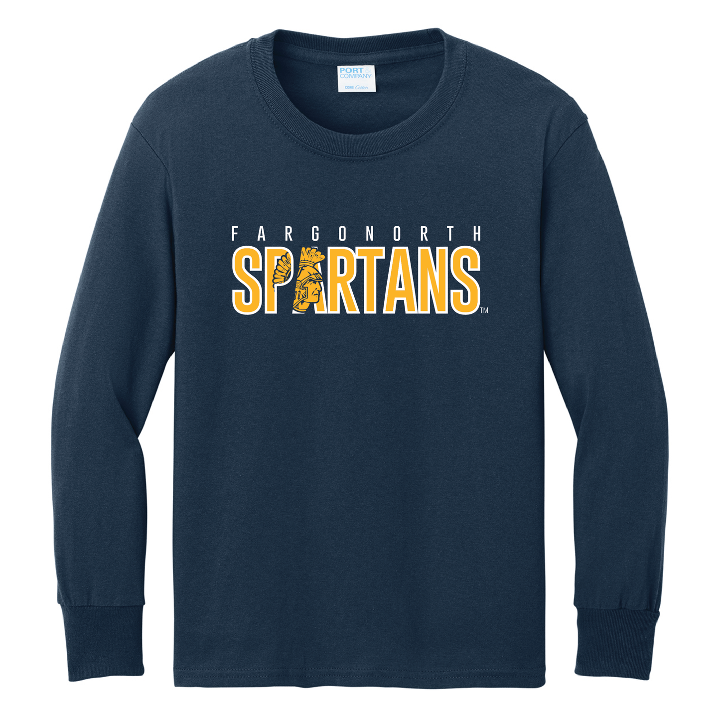 Spartans Port & Co™ Youth Long Sleeve Core Cotton Tee (PC54YLS)