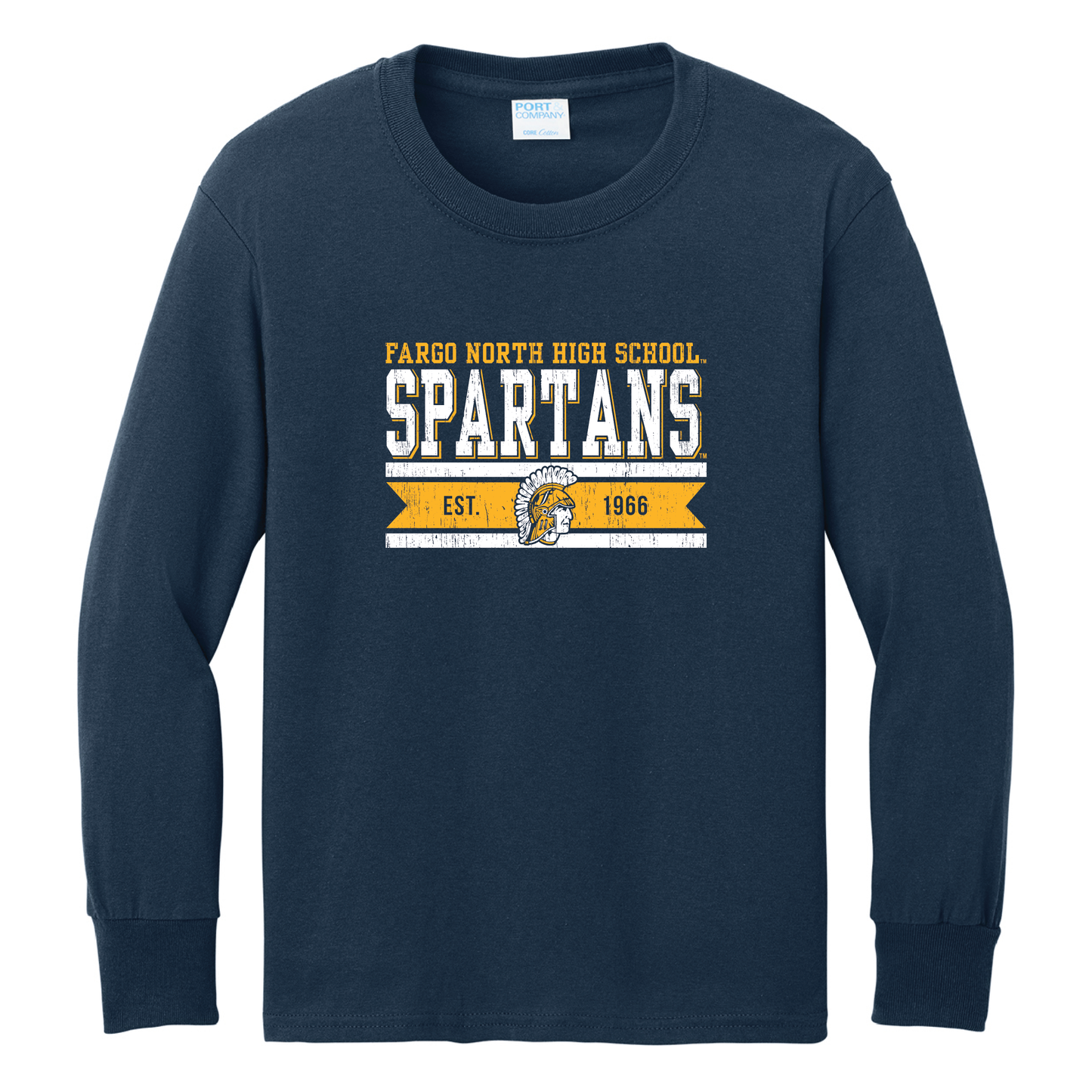 Spartans Port & Co™ Youth Long Sleeve Core Cotton Tee (PC54YLS)