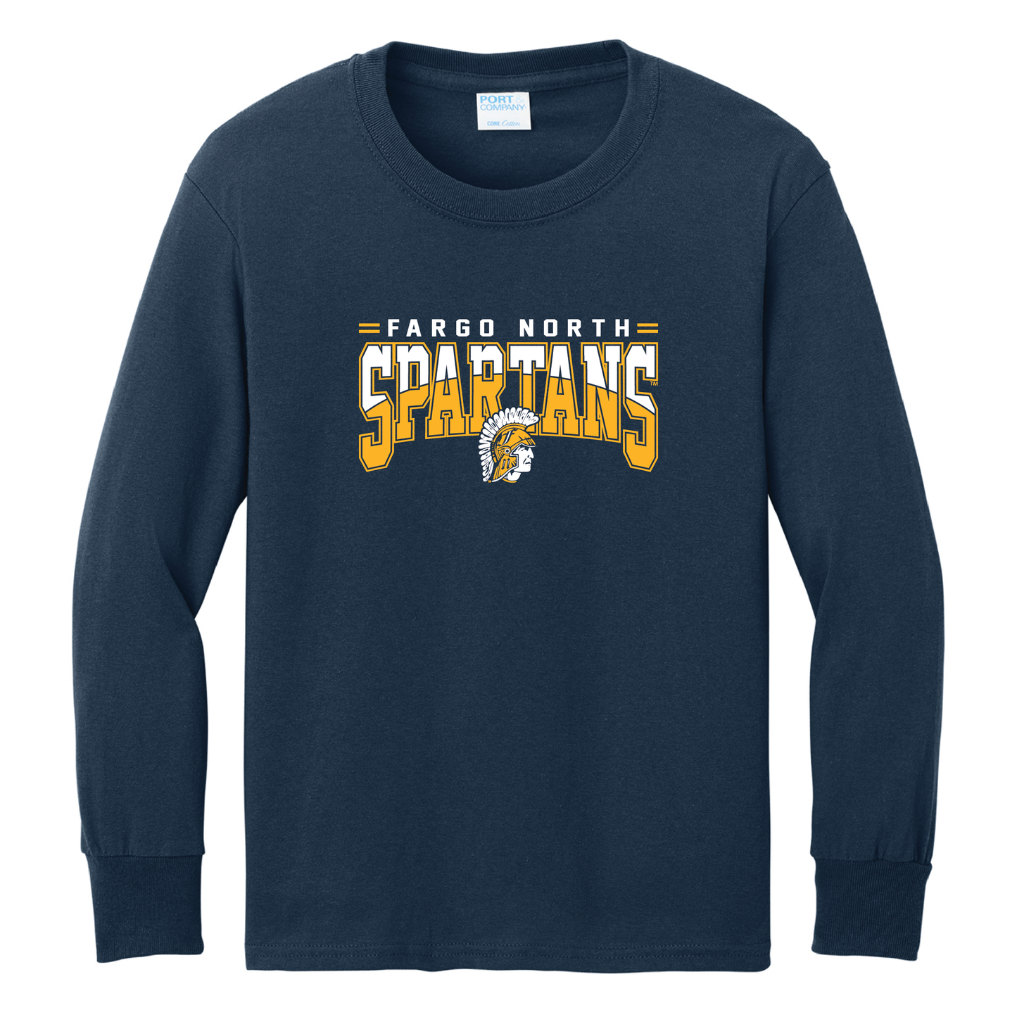 Spartans Port & Co™ Youth Long Sleeve Core Cotton Tee (PC54YLS)