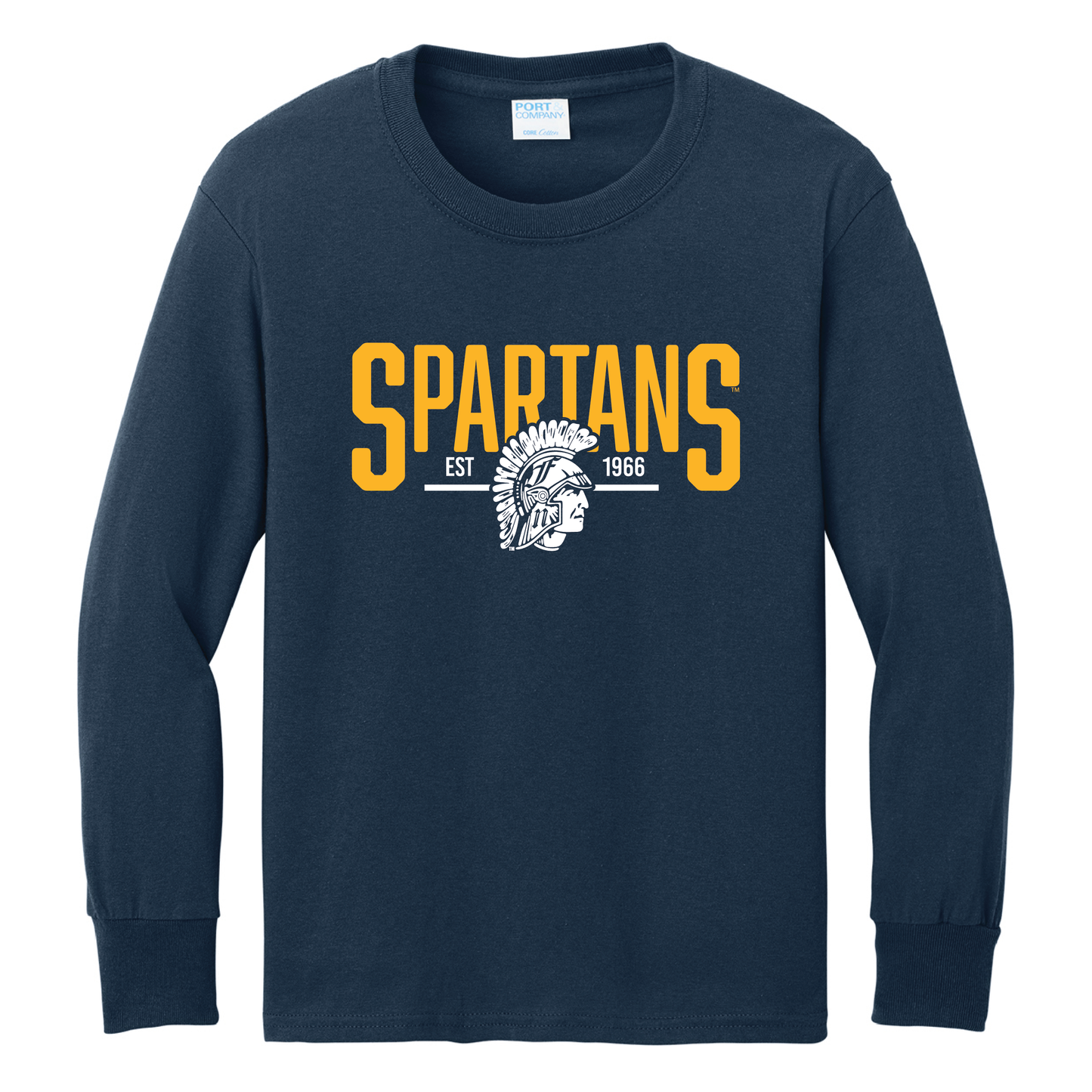 Spartans Port & Co™ Youth Long Sleeve Core Cotton Tee (PC54YLS)
