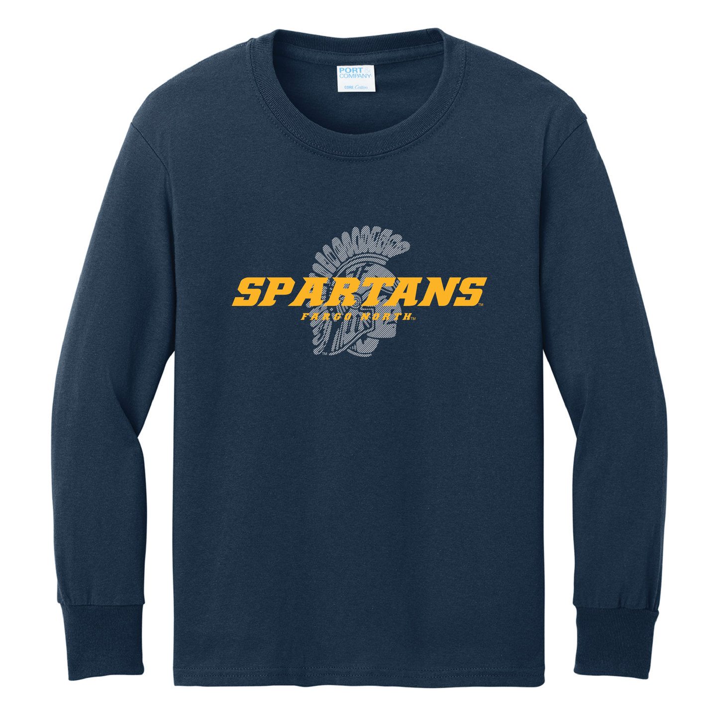 Spartans Port & Co™ Youth Long Sleeve Core Cotton Tee (PC54YLS)
