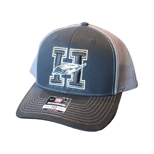 Hawks H Puff Blk/Charc Richardson Trucker Cap 0324