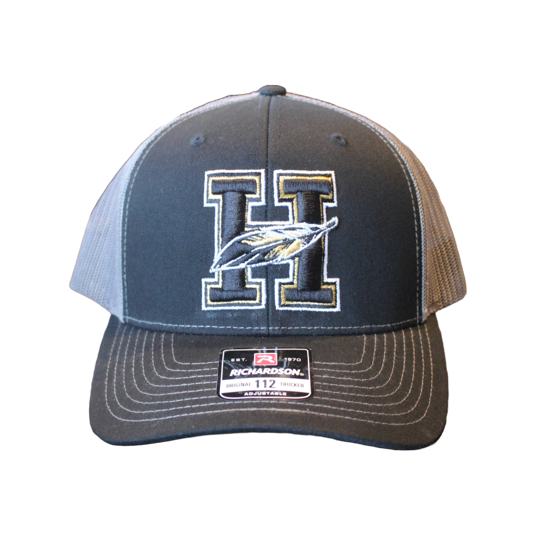 Hawks H Puff Blk/Charc Richardson Trucker Cap 0324