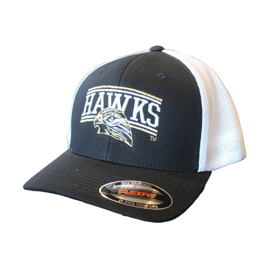 Hawks Core 2 Black/White Flexfit Trucker Cap 1123