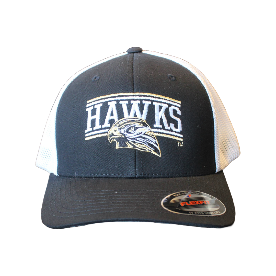 Hawks Core 2 Black/White Flexfit Trucker Cap 1123