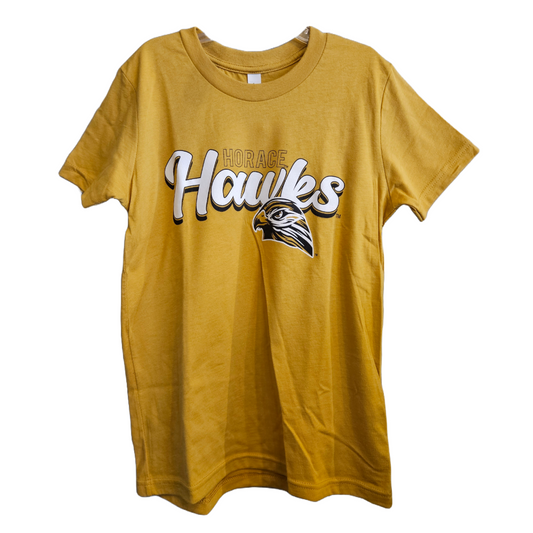 HAWKS SS Heather Yellow Bella + Canvas Youth T-Shirt